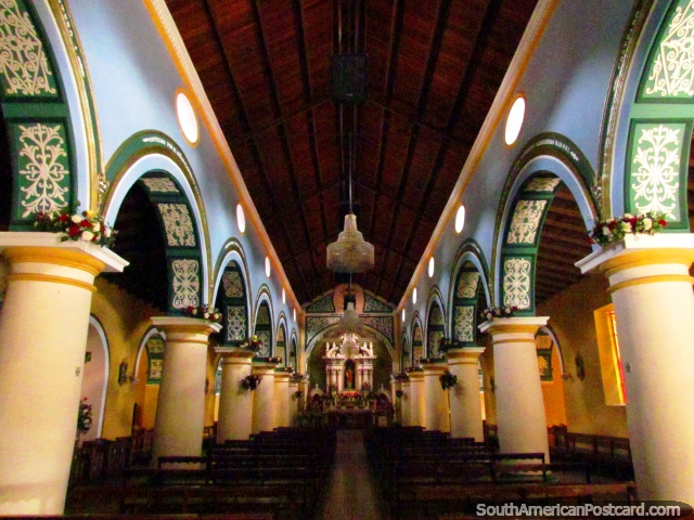 The interior of the church Basilica of St. Lucia in Timotes. (640x480px). Venezuela, South America.